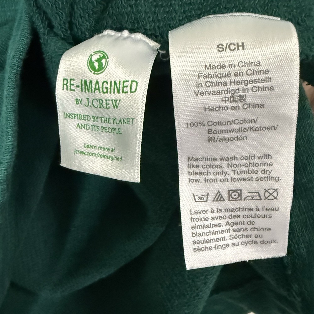 J.Crew Vintage Cotton Terry Turtleneck Green Womens Small Cozy Holiday Top - Picture 3 of 5